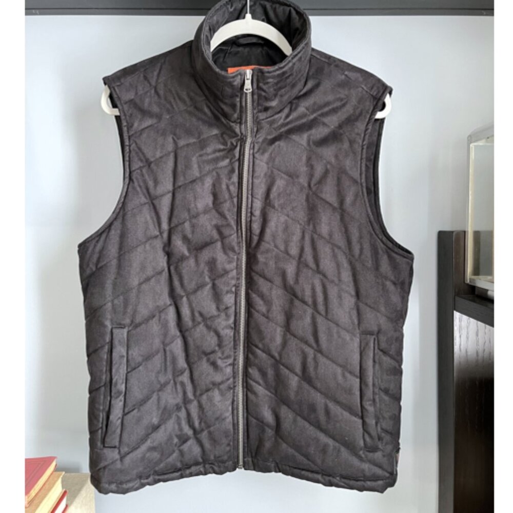 Robert Comstock Vertical Quilted Vest (Black) M